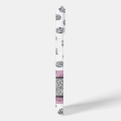 Silver Glitter Polka Dot Pattern met Monogram Case-Mate iPhone Case (Achterkant / Rechts)