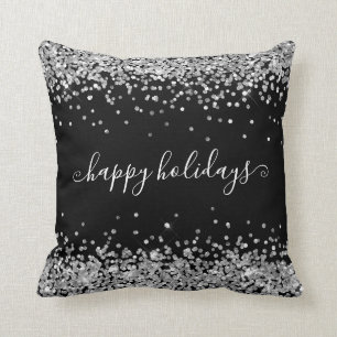 Silver Glitter Prettige feestdagen Sparkle Shine B Kussen
