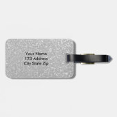 Silver glitter print luxe bagagelabel (Achterkant horizontaal)
