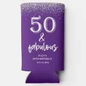 Silver Glitter Purple 50th Birthday Party  (Achterkant)