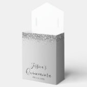 Silver Glitter Quinceanera Favor Box Bedankdoosjes (Geopend)