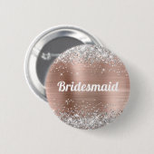 Silver Glitter Roos Gold Foil Bridesmaid Ronde Button 5,7 Cm (Voorkant /achterkant)