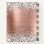 Silver Glitter Roos Gold Foil Fancy Monogram Notitieboek (Achterkant)