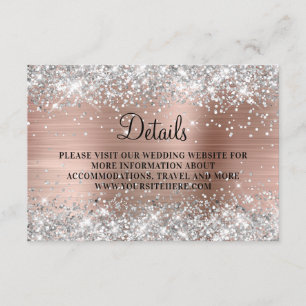 Silver Glitter Roos Gold Foil Weddenschap - Gegeve Informatiekaartje