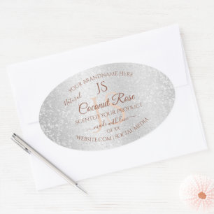 Silver Glitter Roos Gold Product Labels Initialen