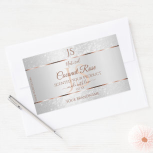 Silver Glitter Roos Gold Product Labels Initialen