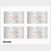 Silver Glitter Roos Gold Product Labels met Logo (Vel)