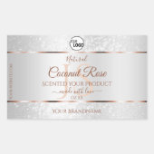Silver Glitter Roos Gold Product Labels met Logo (Voorkant)