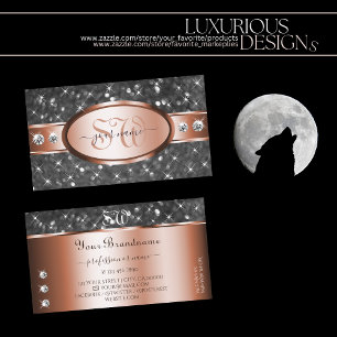 Silver Glitter Roos Gold Sparkle Diamonds Initiale Visitekaartje