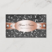 Silver Glitter Roos Gouden Sparkle Diamonds Glitte Visitekaartje (Voorkant)