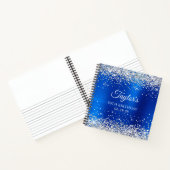 Silver Glitter Royal Blue Folie 50e verjaardag Gas Notitieboek (Binnen)