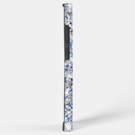 Silver Glitter Royal Blue Girly Signature Samsung Galaxy Hoesje (Rechterkant)