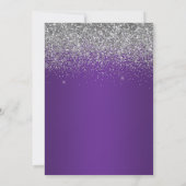 Silver Glitter Royal Purple Gradient Sweet 16 Kaart (Achterkant)