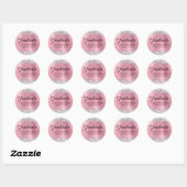 Silver Glitter Roze Klasse van 2024 Afstuderen Ronde Sticker (Vel)