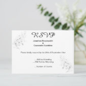 SILVER GLITTER RSVP KAART (Staand voorkant)