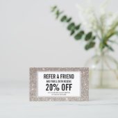 Silver Glitter Salon Verwijzing Kaart (Staand voorkant)