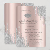 Silver Glitter-schijven, Afstudeerder Pet-Afstuder Kaart (Voorkant / Achterkant)