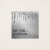 Silver Glitter-schijven Logo die beeldschermKaart  Vierkante Visitekaartjes (Achterkant)
