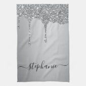 Silver Glitter-schijven met handmatige aangepaste  Theedoek (Verticaal)