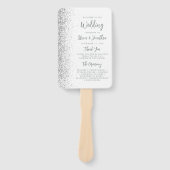 Silver Glitter Script White Wedding Program Handwaaier (Voorkant)