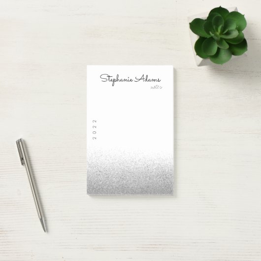 Silver Glitter Signature Monogram Post-it® Notes (Kantoor)
