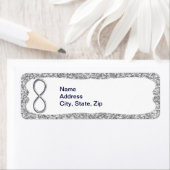 Silver Glitter Silver Infinity-Adresetiketten Etiket (Insitu)