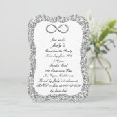Silver Glitter Silver Infinity Bachelorette Party Kaart (Staand voorkant)