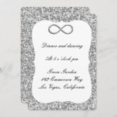 Silver Glitter Silver Infinity Reception Kaart (Voorkant / Achterkant)