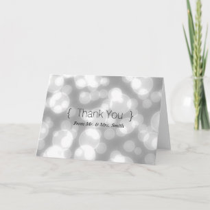 Silver Glitter Simple Elegant Hartelijk dank Bedankkaart