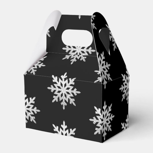 Silver Glitter Snowflake Bedankdoosjes (Achterkant)