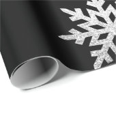 Silver Glitter Snowflake Cadeaupapier (Rol Hoek)