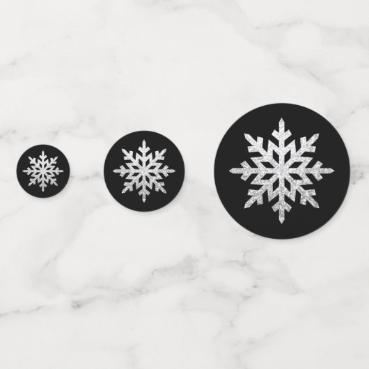 Silver Glitter Snowflake Confetti (Voorkanten)
