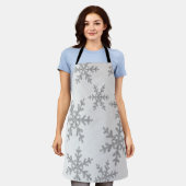 Silver Glitter Snowflakes, kerstmis Schort (Gedragen)