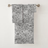 Silver Glitter Sparkle Bad Handdoek (Insitu)