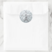 Silver Glitter Sparkle Bling Eiffel Tower Party Ronde Sticker (Tas)