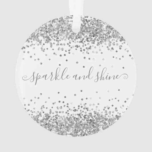 Silver Glitter Sparkle en Shine Prettige feestdage Ornament (achterkant)