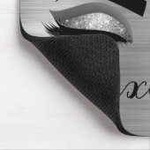 Silver Glitter Sparkle Eyelashes Monogram Naam Muismat (Hoek)