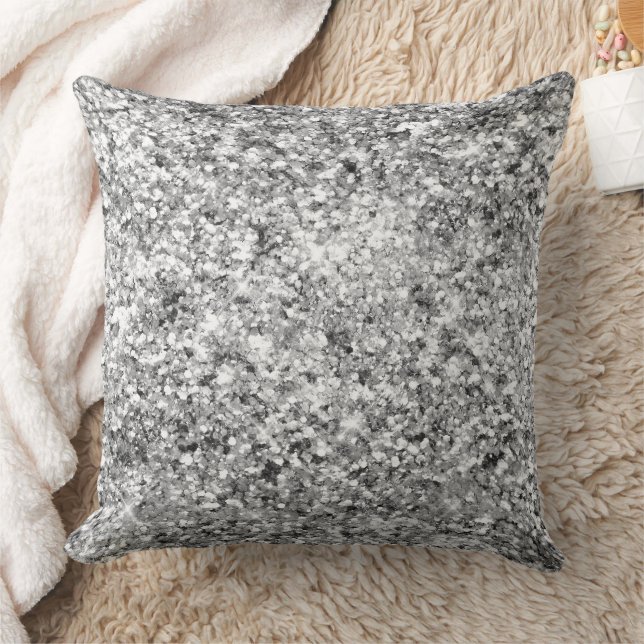 Silver Glitter Sparkle Kussen (Deken)