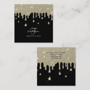 Silver Glitter Sparkle Makeup Artist Hair Salon Vierkante Visitekaartje