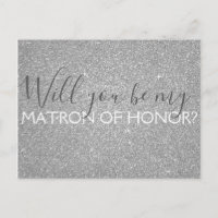 Silver Glitter & Sparkle Matron of Honor