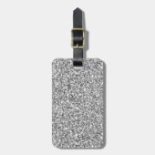 Silver Glitter Sparkle Metallic Bagagelabel (Voorkant verticaal)