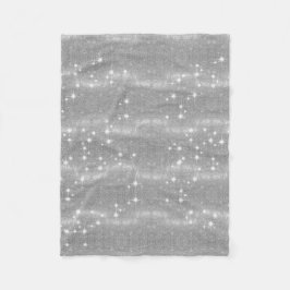 Silver Glitter Sparkle Metallic Kijk Fleece Deken