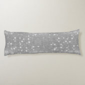 Silver Glitter Sparkle Metallic Kijk Lichaamskussen (Achterkant)