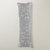 Silver Glitter Sparkle Metallic Kijk Lichaamskussen (Voorkant Verticaal)