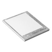 Silver Glitter Sparkle Metallic Kijk Notitieblok (Schuin)