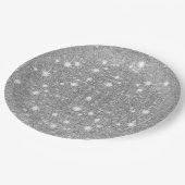 Silver Glitter Sparkle Metallic Kijk Papieren Bordje (Gekanteld)
