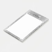 Silver Glitter Sparkle Metallic Kijk Post-it® Notes (Schuin)