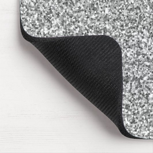 Silver Glitter Sparkle Metallic Muismat (Hoek)