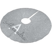 Silver Glitter & Sparkle Monogram Kerstboom Rok (Gekanteld)
