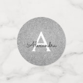 Silver Glitter Sparkle Monogram Party Confetti (Kleine voorkant)
